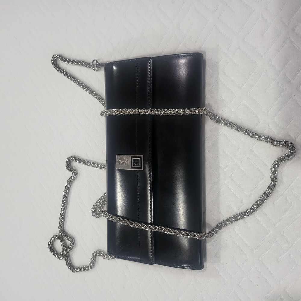 Yves Saint Laurent Black Smooth Leather Paris Long Wallet